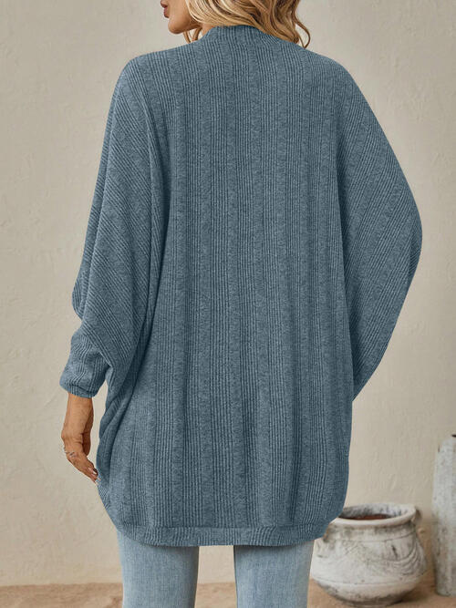 Open Front  Dropped Shoulder Cardigan